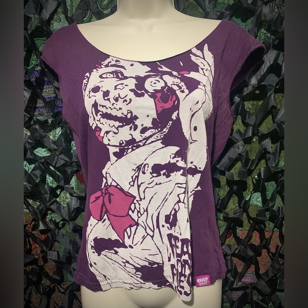 Retro Limited Edition Creep Street Girly Zombie Top in Purple
